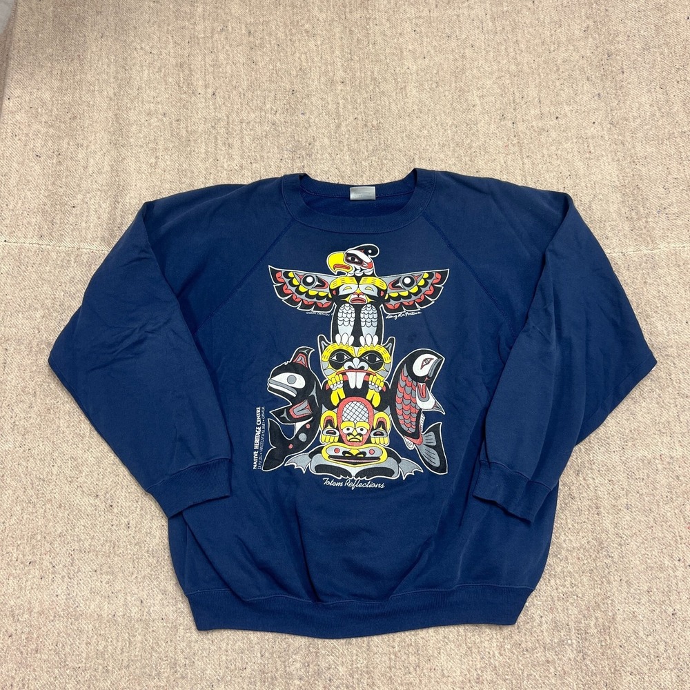 Vintage Native Heritage Center Sweatshirt Mens XL Blue 1990s‎